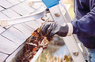 Gutter Cleaning services | removing leaves from gutters